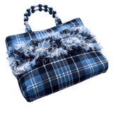 Clark Ancient Tartan Bag – Handknitted Panel & Beaded Handles