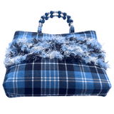 Clark Ancient Tartan Bag – Handknitted Panel & Beaded Handles