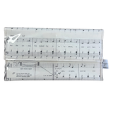 handmade wallet with music sheet design on a white background