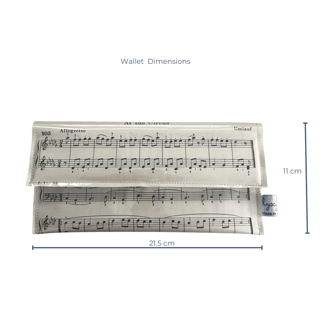 Vintage Sheet Music Wallet - "The Elephants Dance"