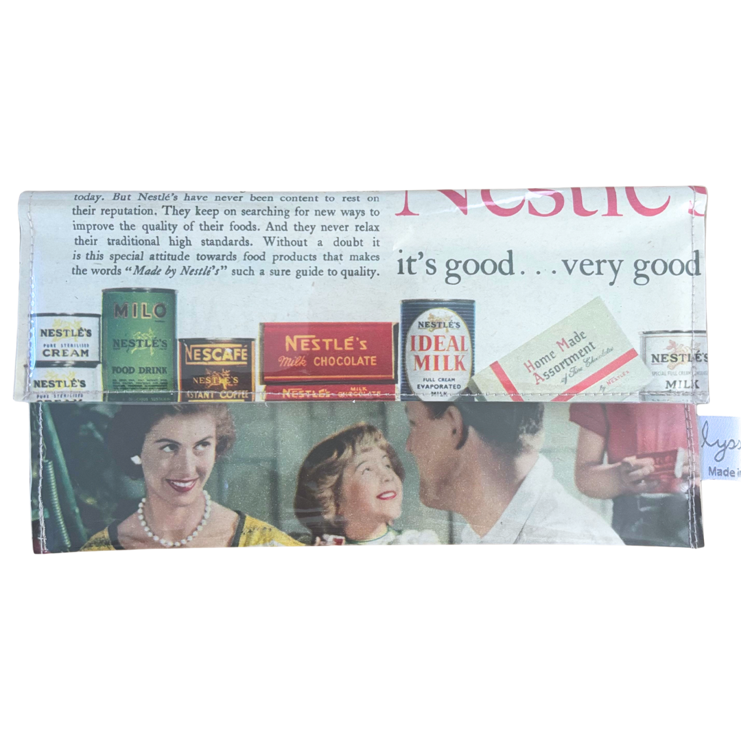 Vintage 1950's magazine wallet - Nestle advertisment