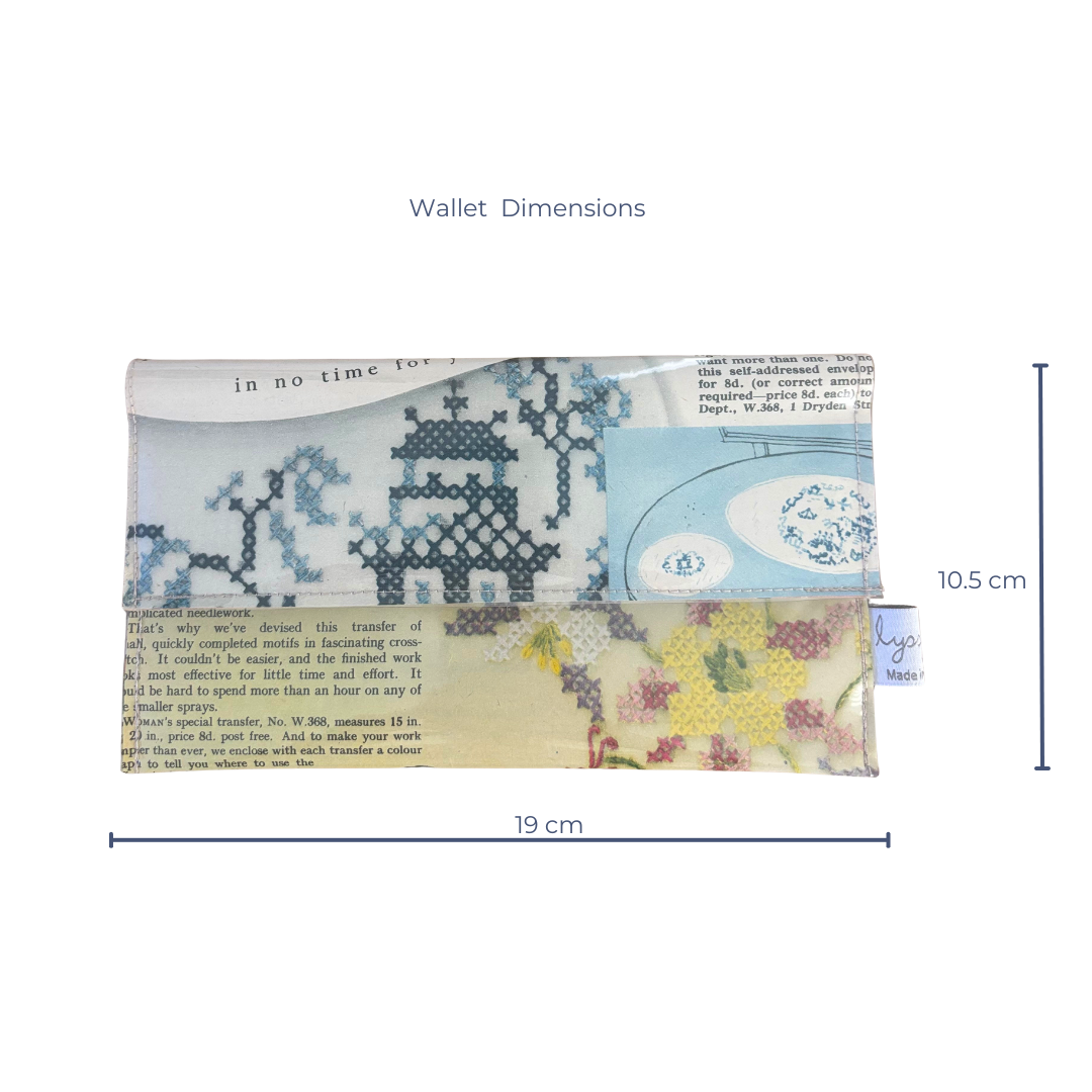 Vintage 1950's magazine wallet - Cross Stitch Charm