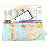 Recycled Map Wallet by LyssyMay Brisbane New Farm and Kangaroo Point inside view of lining with magnetic clip