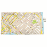 Recycled street map wallet by Lyssy May featuring Fortitude Valley, Kangaroo Point, Newstead, and Bowen Hills areas of Brisbane. back view of wallet