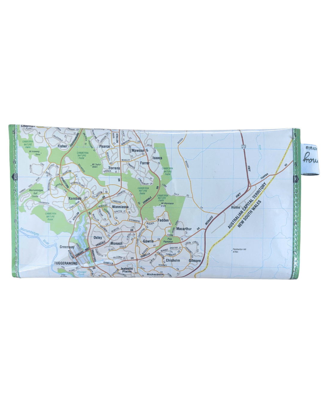 Recycled Map Wallet - Canberra Southern Suburbs - Explore Australia