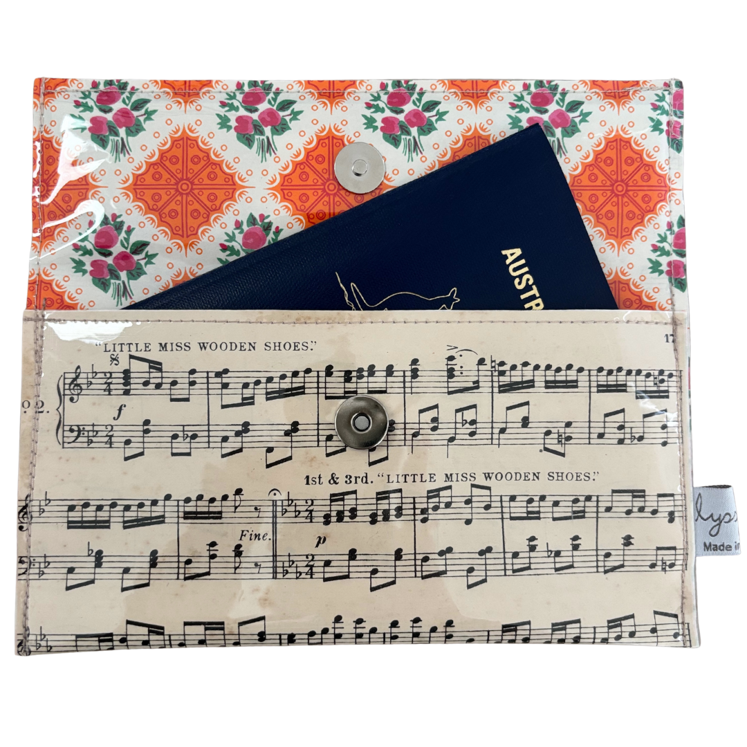 Vintage Sheet Music Wallet - "Little Miss Wooden Shoes"
