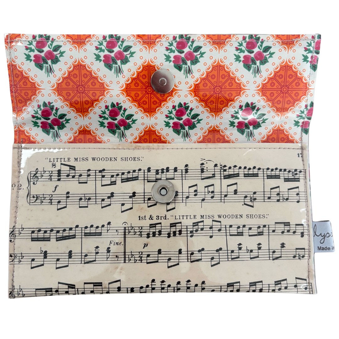 Vintage Sheet Music Wallet - "Little Miss Wooden Shoes"