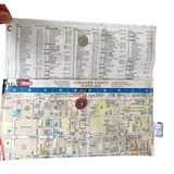 Recycled Street Map Wallet - Lyssy May Handmade Wallet recycled map of Melb City Spencer, Flinders, Bourke Street, Yarra River