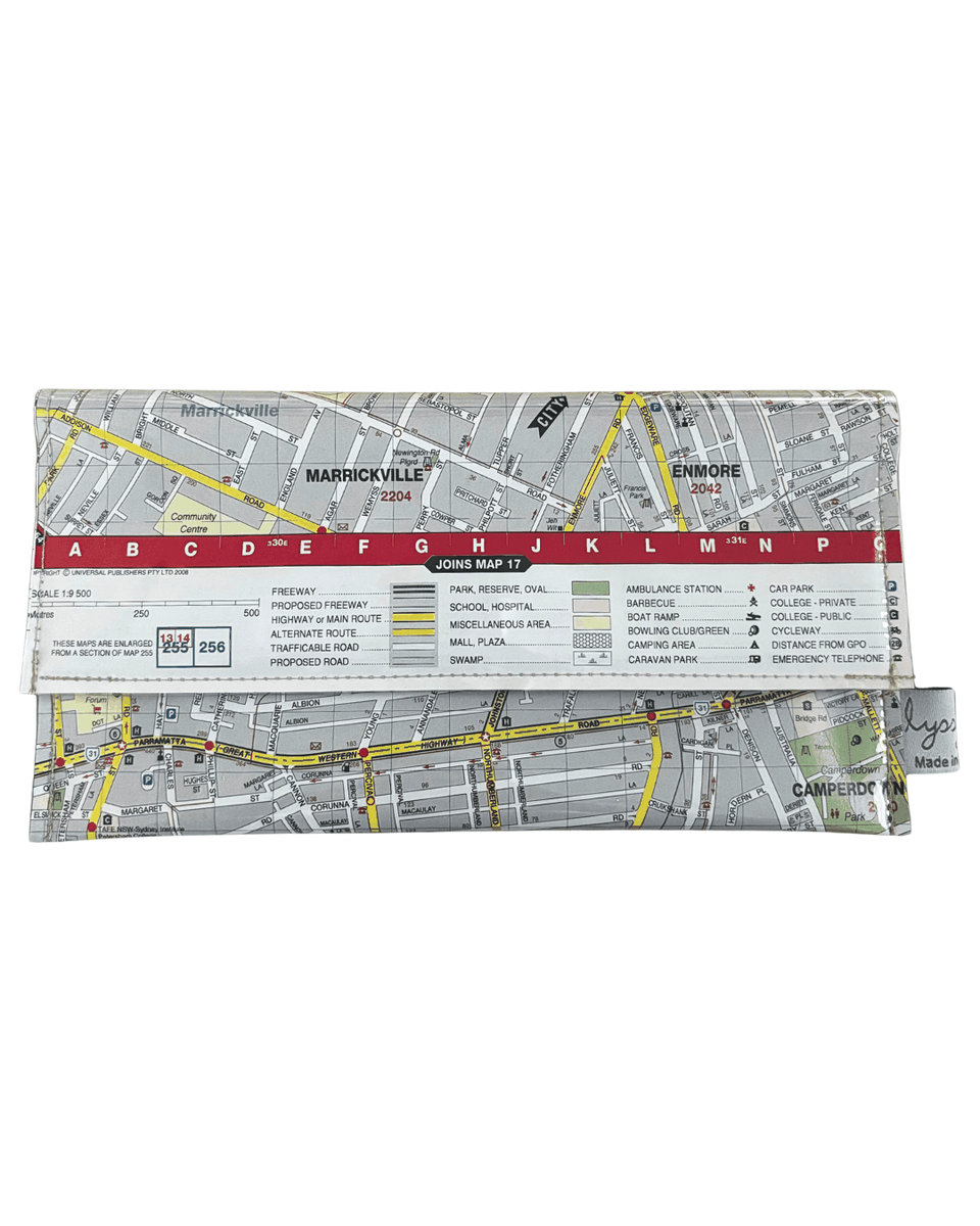 Recycled Street Map Wallet - Unique Marrickville, Stanmore, Annandale ...