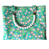 Charlotte in Green Floral Mini Fabric Bag + Matching Zip Purse