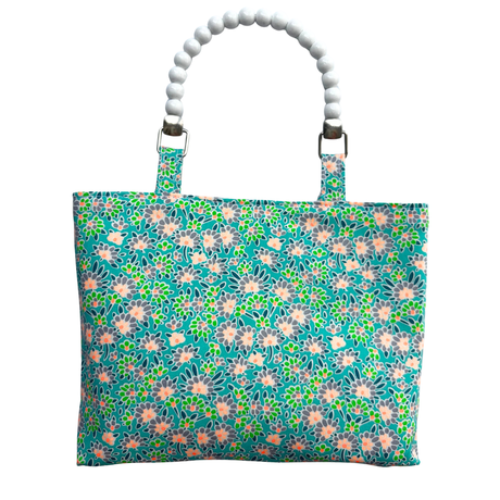 Charlotte in Green Floral Mini Fabric Bag + Matching Zip Purse