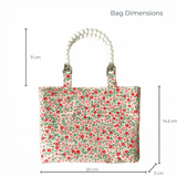 Sophia in Pink Floral  Mini Fabric Bag + Matching Zip Purse