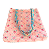 Pretty Oilcloth Magazine Size Tote by Lyssy May - Blue or Pink