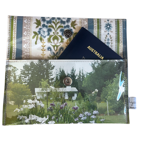 Vintage Garden Book Wallet - Irises in the Garden