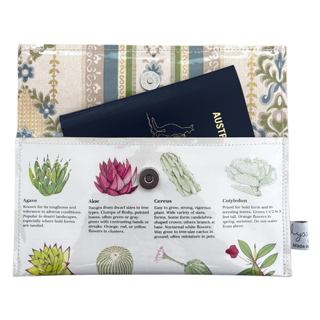 Vintage Garden Book Wallet - Illustrated Succulents