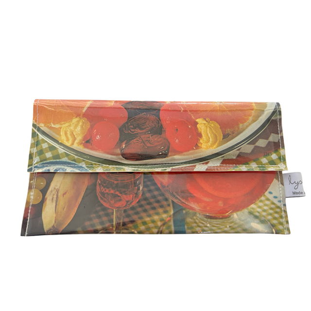 wallet made from original pages of a retro recipe book