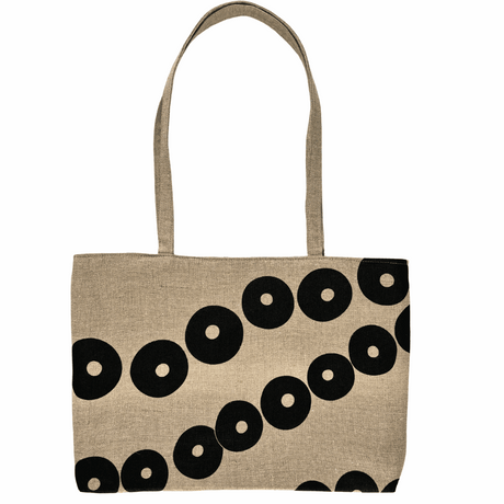 La Pieuvre Tote handprinted organic linen bag with octopus tentacle design and shoulder handles