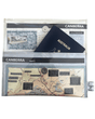 Slimline recycled street map wallet featuring 1998 Canberra suburbs, hand-stitched and protected with clear PVC