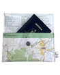 Handcrafted recycled street map wallet featuring Canberra Region and Snowy Mountains from 1995 Australian Road Atlas