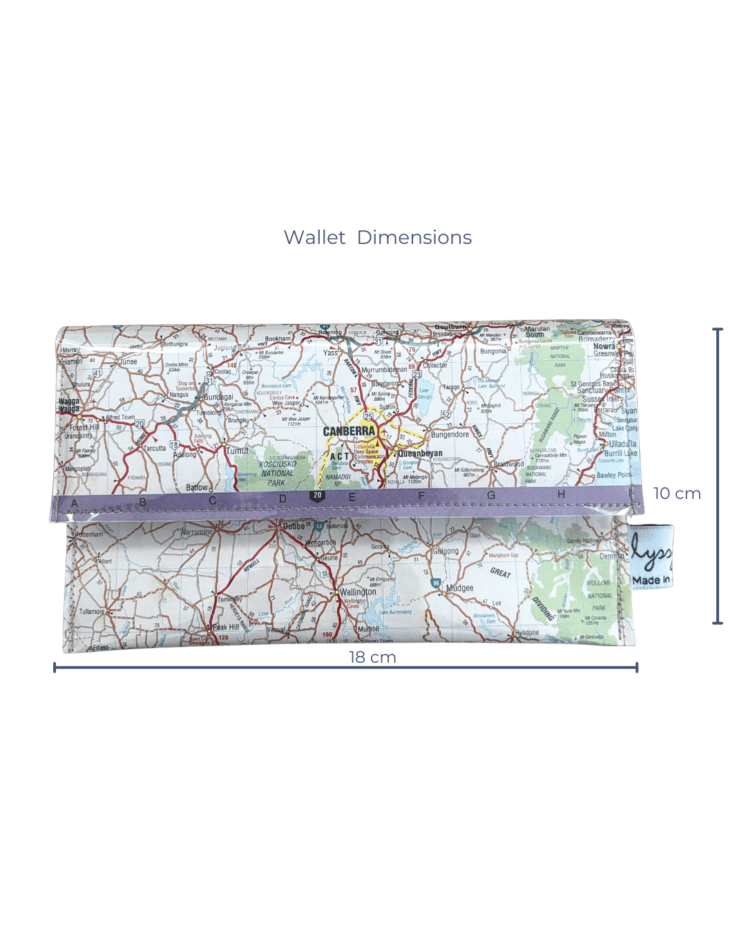Recycled Street Map Wallet - Central Eastern New South Wales