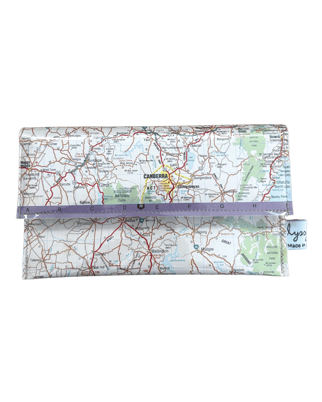 Recycled Street Map Wallet - Central Eastern New South Wales