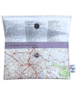 Recycled Street Map Wallet - Central Eastern New South Wales