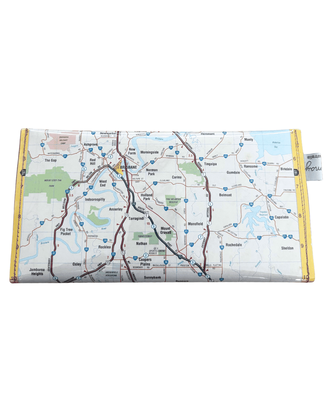 Recycled Street Map Wallet - Brisbane Approach and Bypass Routes