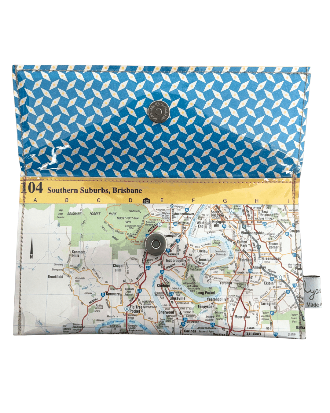 Recycled Street Map Wallet - Brisbane Southern Suburbs