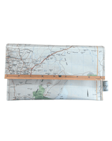 Recycled Map Wallet by LyssyMay South Australia Flinders ranges. Original paper covered in clear pvc. Front view.