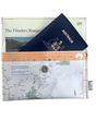 Recycled map wallet featuring Flinders Ranges and Barrier Highway, made from 1995 Australian Road Atlas pages with magnetic clip closure