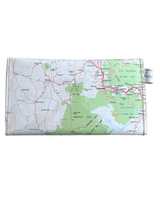 back view of handmade wallet by lyssymay featuring map of sydney australia region 