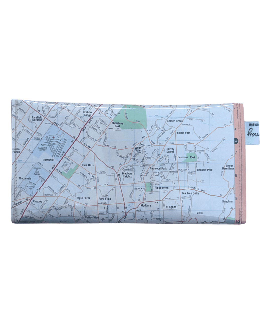 Recycled Map Wallet - SA - Adelaide Inner Northern Suburbs