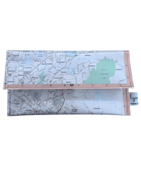 Recycled Map Wallet - SA - Adelaide Inner Northern Suburbs