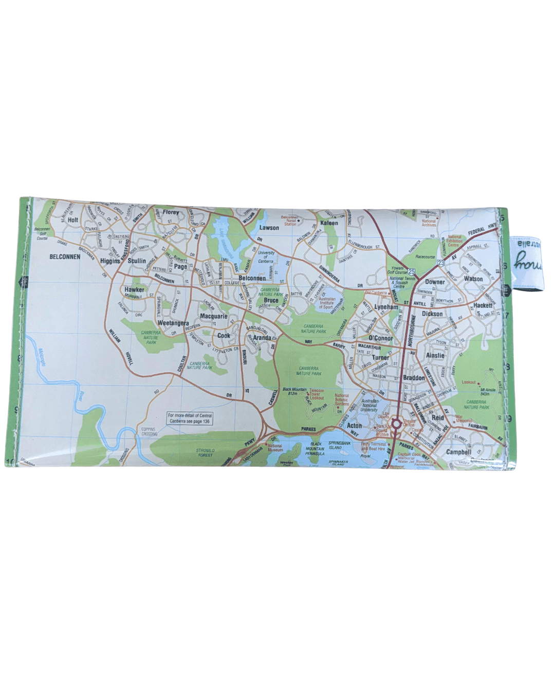 Recycled Map Wallet - Canberra Northern Suburbs - Explore Australia