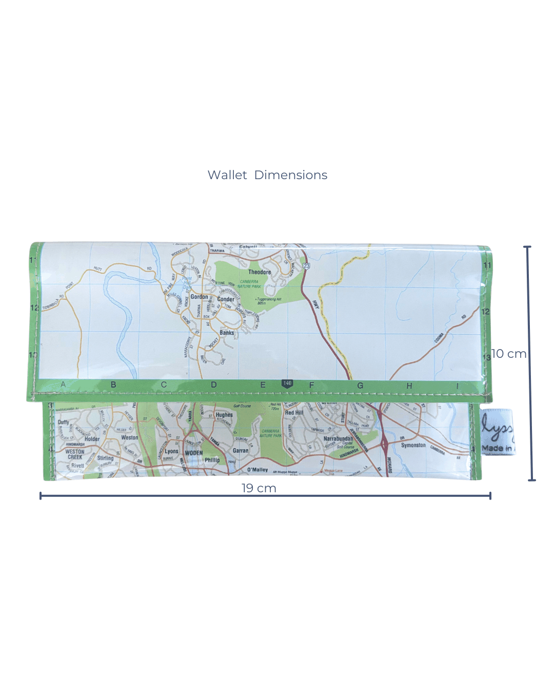 Recycled Map Wallet - Canberra Southern Suburbs - Explore Australia