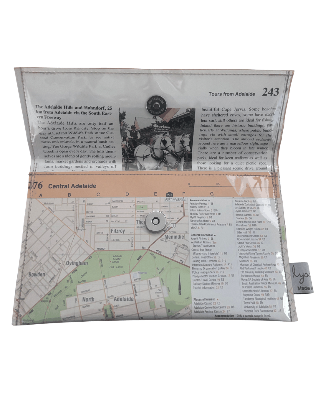Recycled Map Wallet - SA - Central Adelaide