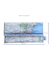 Recycled Street Map Wallet - Central Eastern New South Wales