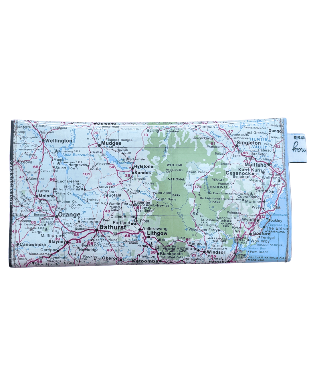 Recycled Street Map Wallet - Central Eastern New South Wales