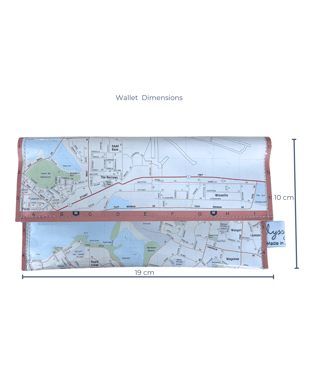 Recycled Map Wallet - NT - Darwin North Eastern Suburbs