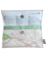 Recycled Map Wallet by LyssyMay Hobart Region inside view of lining with magnetic clip