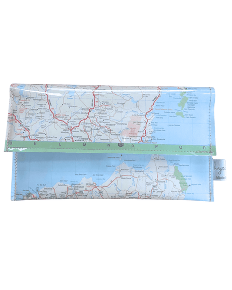 Handmade wallet featuring Tasmania by Lyssy May with a clear plastic cover