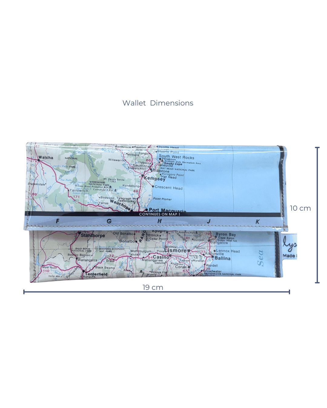 Recycled Street Map Wallet - North Eastern New South Wales