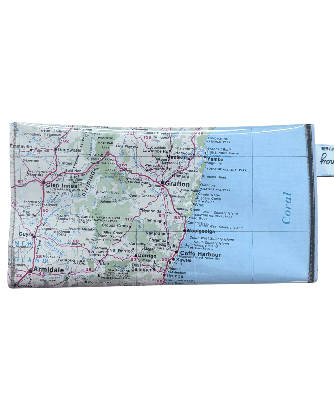 Recycled Street Map Wallet - North Eastern New South Wales