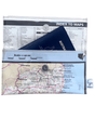 Recycled street map wallet featuring North Eastern New South Wales travel locations with clear PVC protection and magnetic snap closure