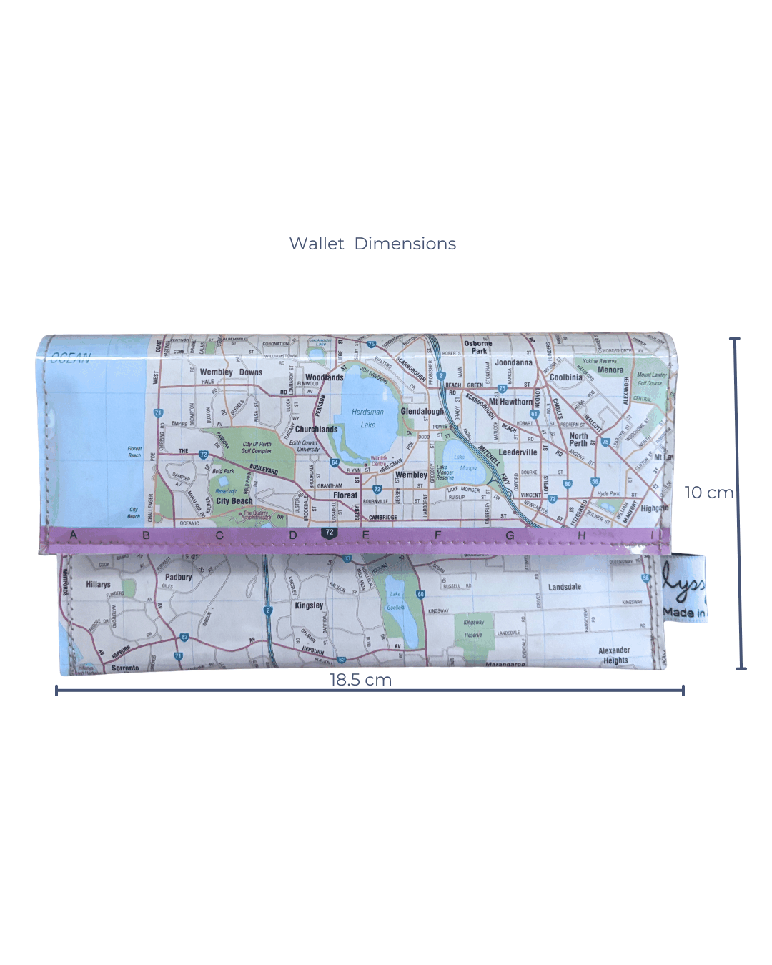 Recycled Map Wallet - Perth Northern Suburbs - Explore Australia