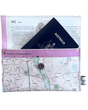 Handmade recycled map wallet featuring Perth Northern Suburbs map from 1995 Explore Australia atlas with travel guide lining and magnetic snap closure