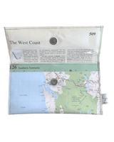 Recycled Street Map Wallet - Southern Tasmania, King Island, Flinders Island
