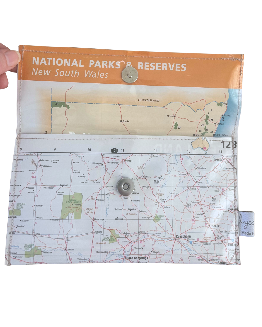 Recycled Map Wallet - Recycled Map Wallet - NSW - Albury, Wagga Wagga, Narranderra, Griffith
