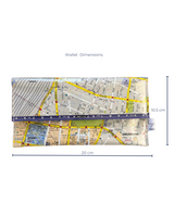 Recycled Street Map Wallet - Lyssy May Handmade Wallet recycled map of Sydney Central Station, Surry Hills, Darlinghurst