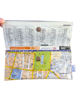 Recycled Street Map Wallet - Lyssy May Handmade Wallet recycled map of Sydney Central Station, Surry Hills, Darlinghurst